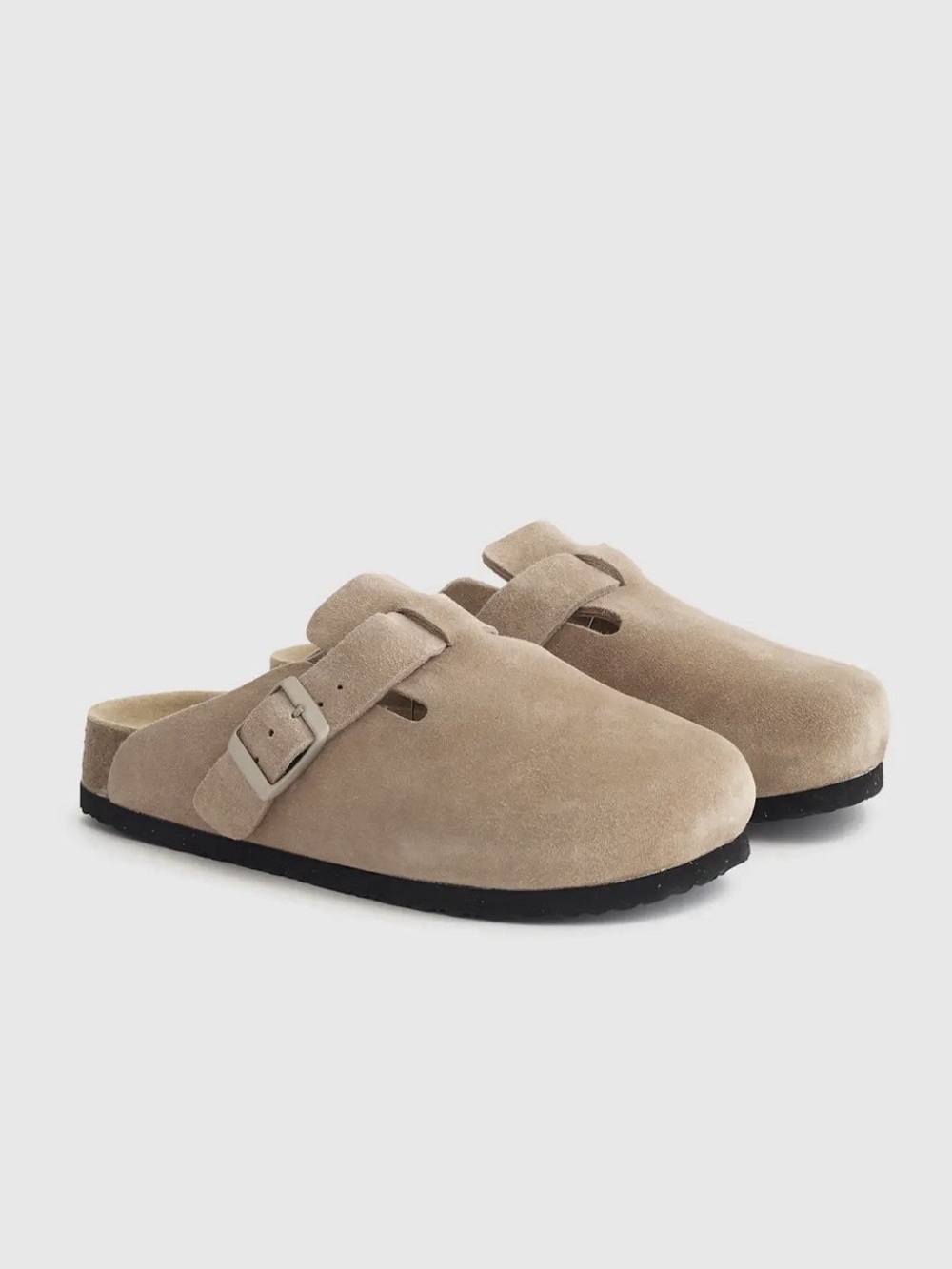 Quince Water Repellent Suede Clog Mules Dune Size 7 NWOT
